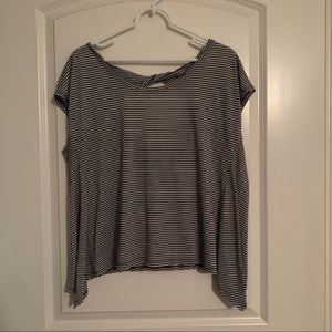 Striped Open Back American Eagle Tee
